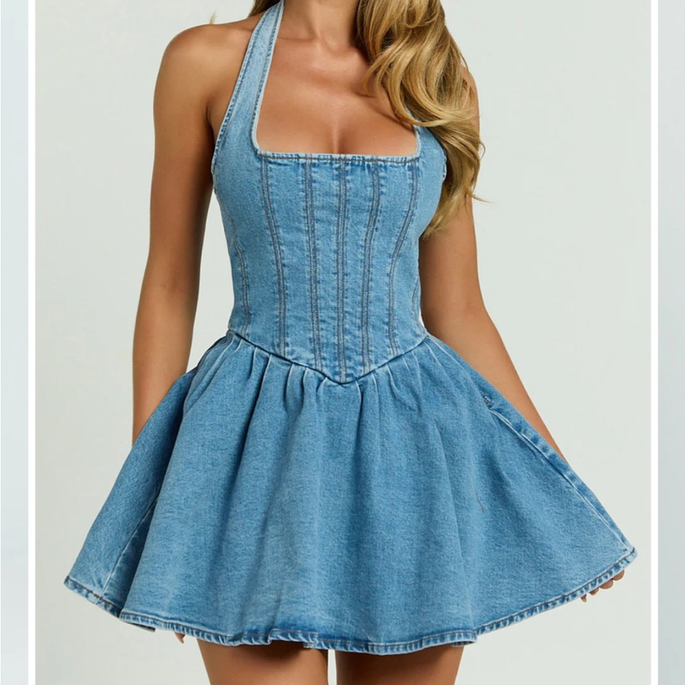 Showpo HAYES Denim Mini Dress